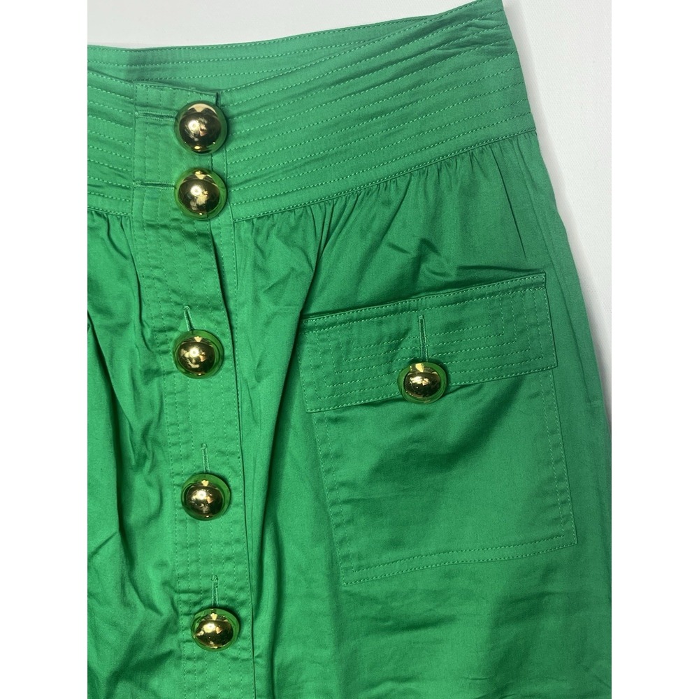 ELIZABETH McKAY Size 6 Skirt Green Cotton Blend Stretch New Missing Tags - Picture 4 of 5